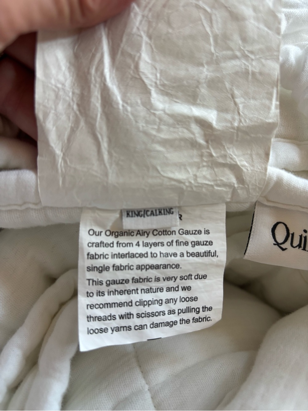 Quince Organic Airy Gauze Box Quilt White King/Cal King NWT Luxury Bedding - Picture 13 of 14